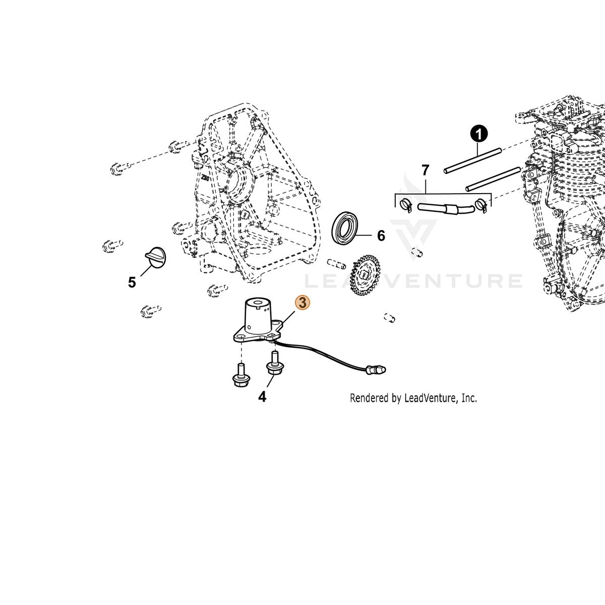 ECHO part YH327000000 — IPL diagram snippet (6x zoom, amber highlight)