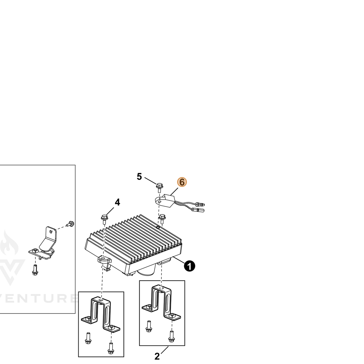 ECHO part YH327000010 — IPL diagram snippet (6x zoom, amber highlight)