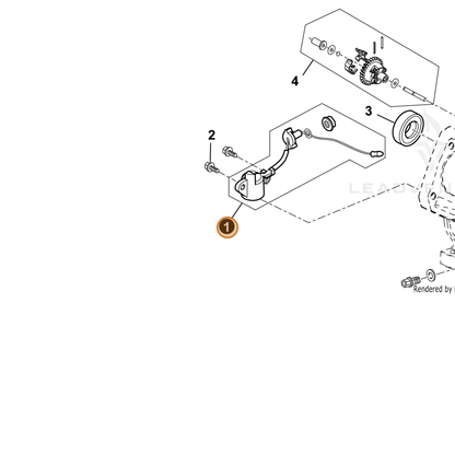 ECHO part YH327000020 — IPL diagram snippet (6x zoom, amber highlight)