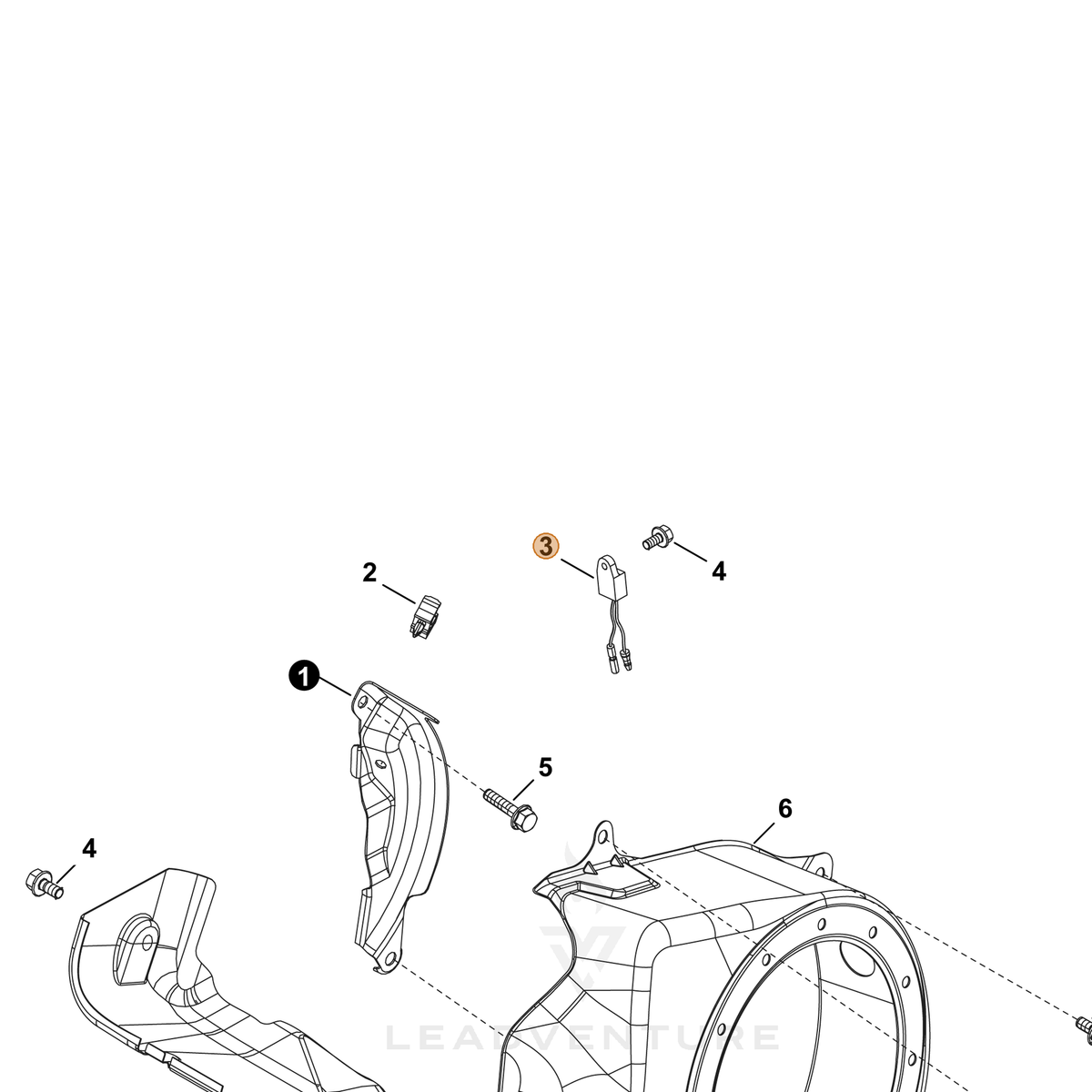 ECHO part YH327000030 — IPL diagram snippet (6x zoom, amber highlight)