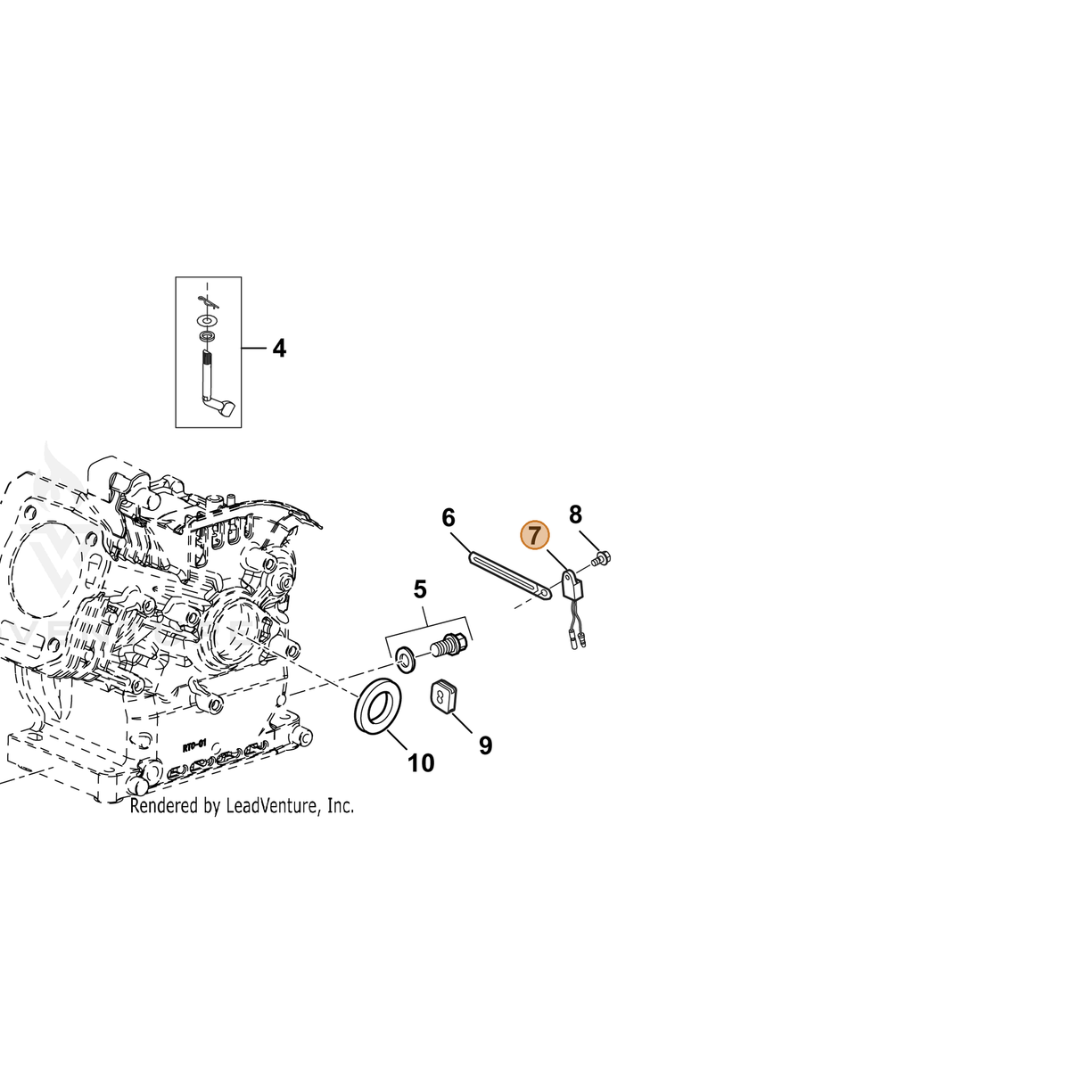 ECHO part YH327000050 — IPL diagram snippet (6x zoom, amber highlight)