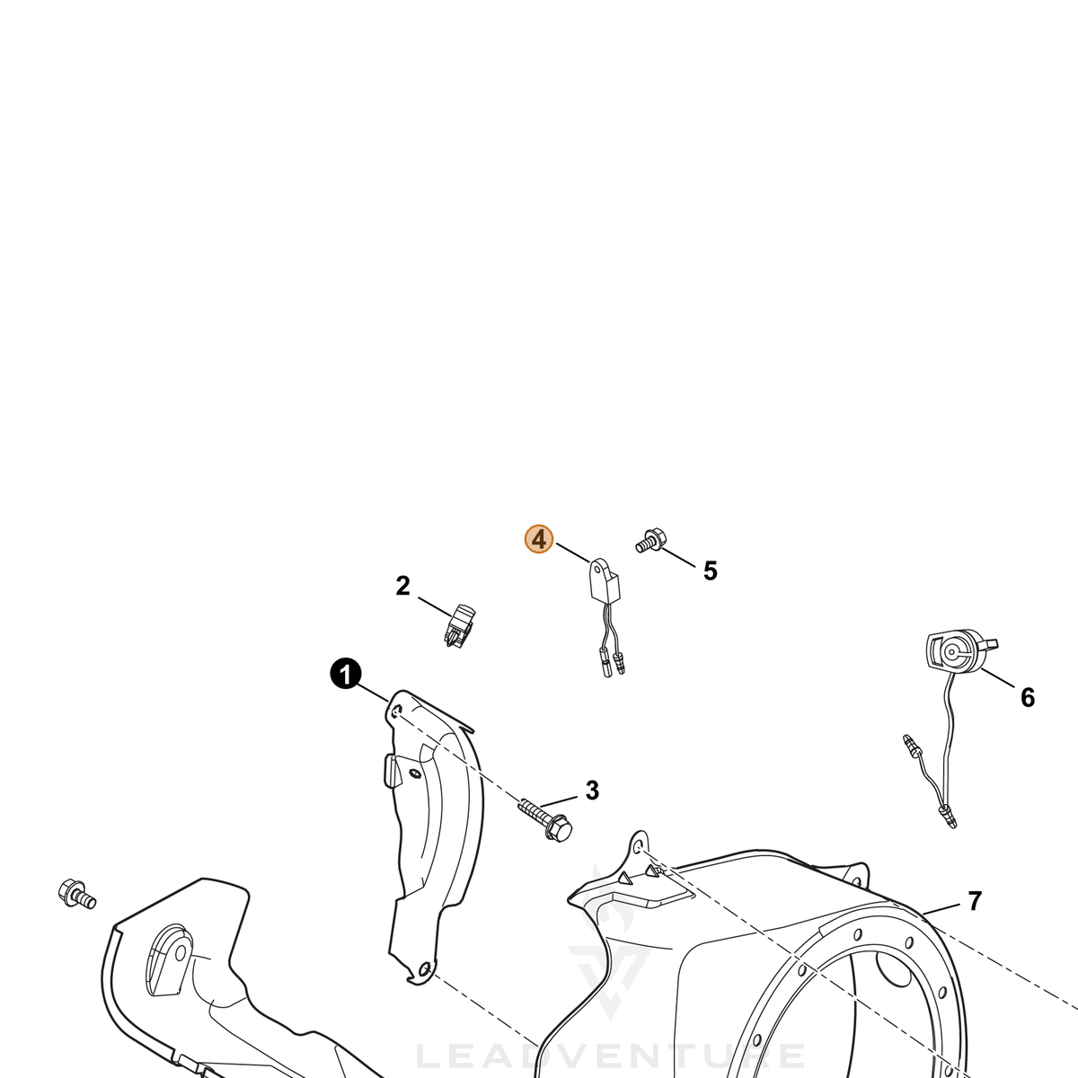 ECHO part YH327000080 — IPL diagram snippet (6x zoom, amber highlight)