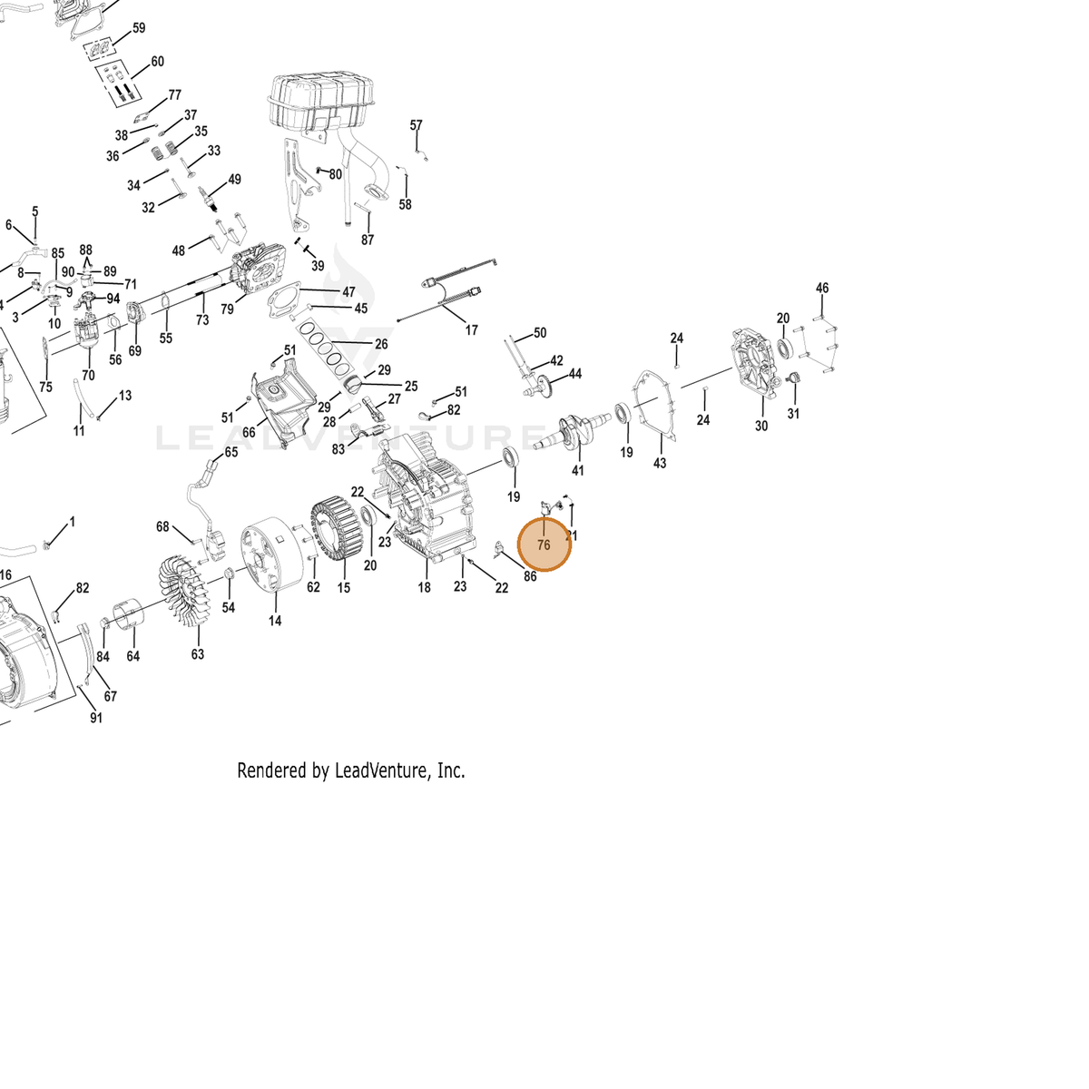 ECHO part YH327000120 — IPL diagram snippet (6x zoom, amber highlight)