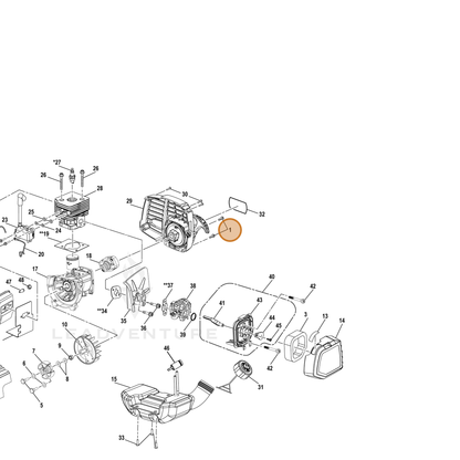 Echo part YH411000010 — IPL diagram snippet (6x zoom, amber highlight)