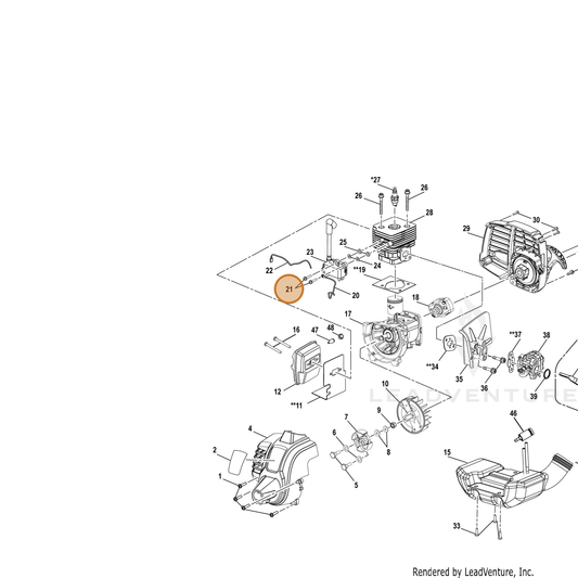 Echo part YH411000030 — IPL diagram snippet (6x zoom, amber highlight)