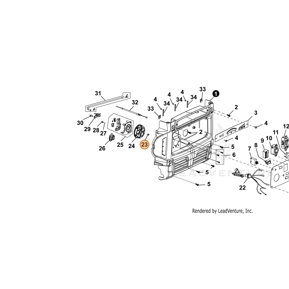 ECHO part YH415000160 — IPL diagram snippet (6x zoom, amber highlight)