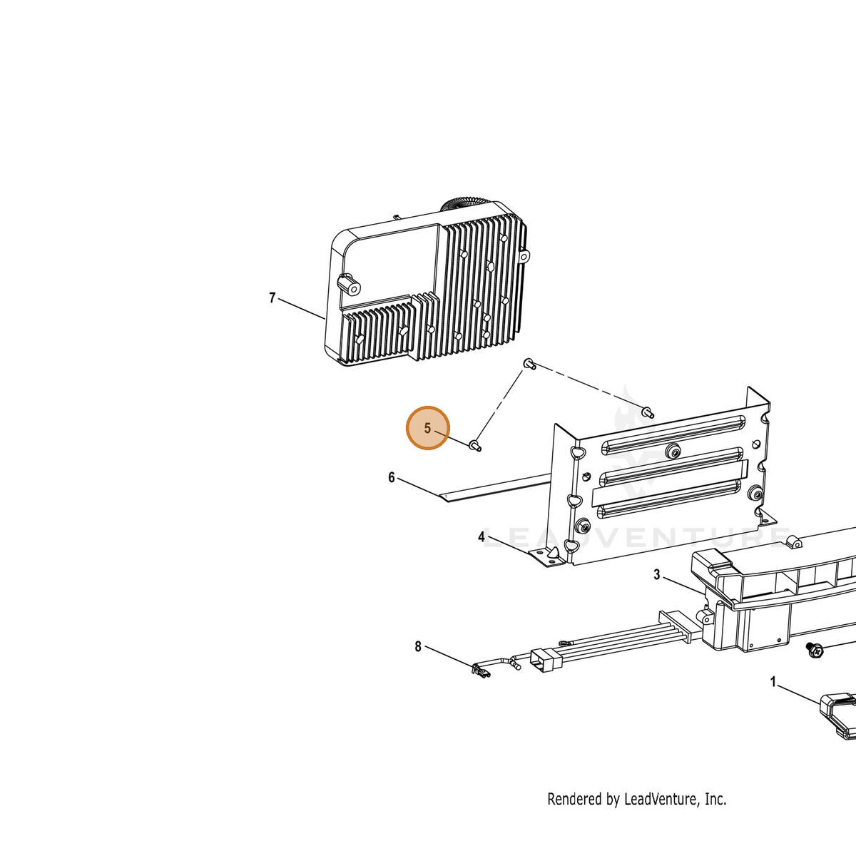 ECHO part YH415000170 — IPL diagram snippet (6x zoom, amber highlight)