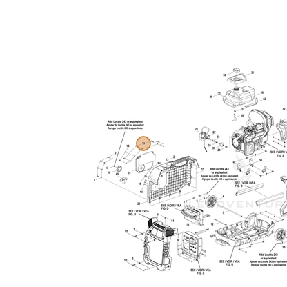 ECHO part YH415000190 — IPL diagram snippet (6x zoom, amber highlight)
