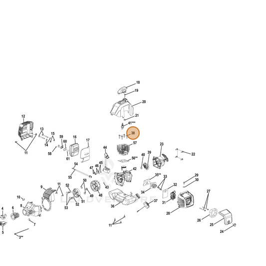 Echo part YH415000250 — IPL diagram snippet (6x zoom, amber highlight)