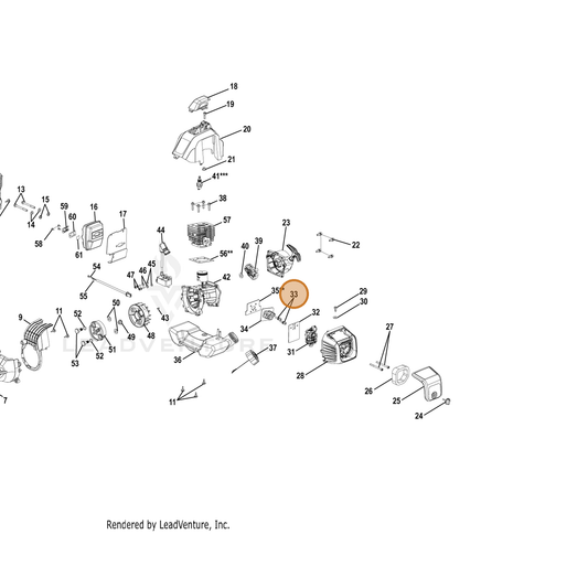 Echo part YH415000280 — IPL diagram snippet (6x zoom, amber highlight)