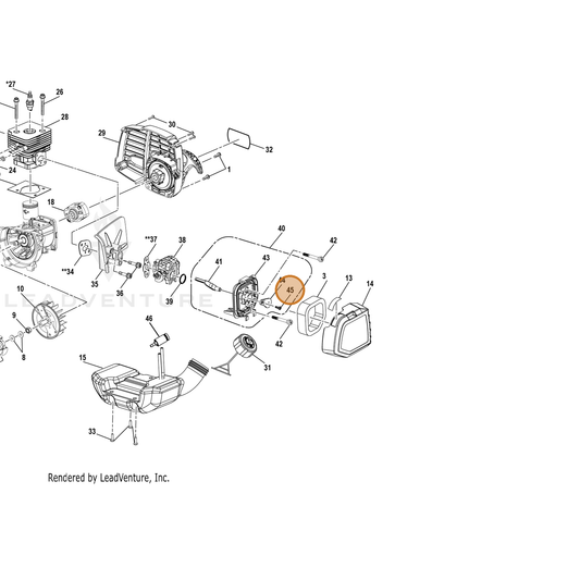 Echo part YH415000290 — IPL diagram snippet (6x zoom, amber highlight)