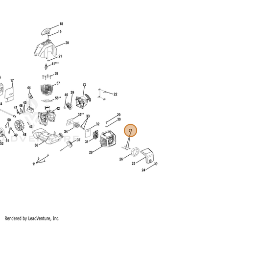 Echo part YH415000300 — IPL diagram snippet (6x zoom, amber highlight)