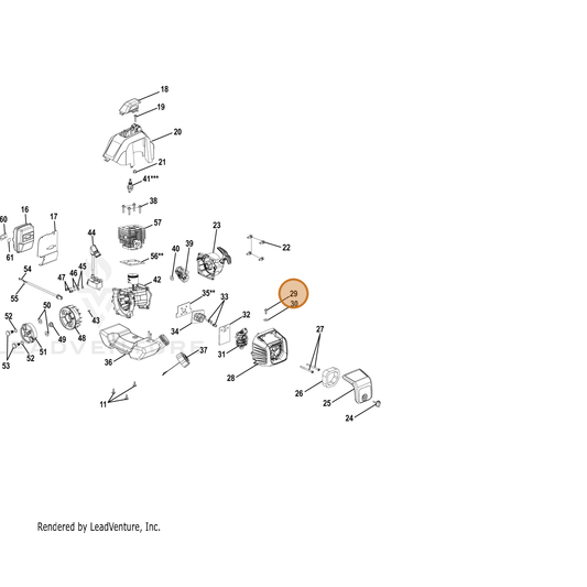 Echo part YH415000380 — IPL diagram snippet (6x zoom, amber highlight)