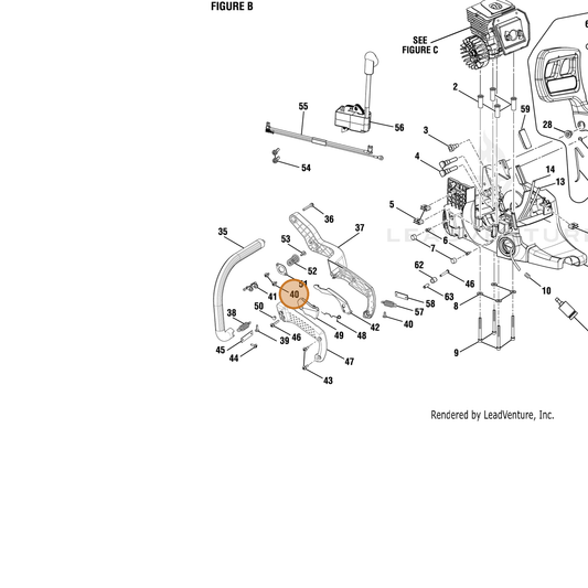 Echo part YH415000400 — IPL diagram snippet (6x zoom, amber highlight)