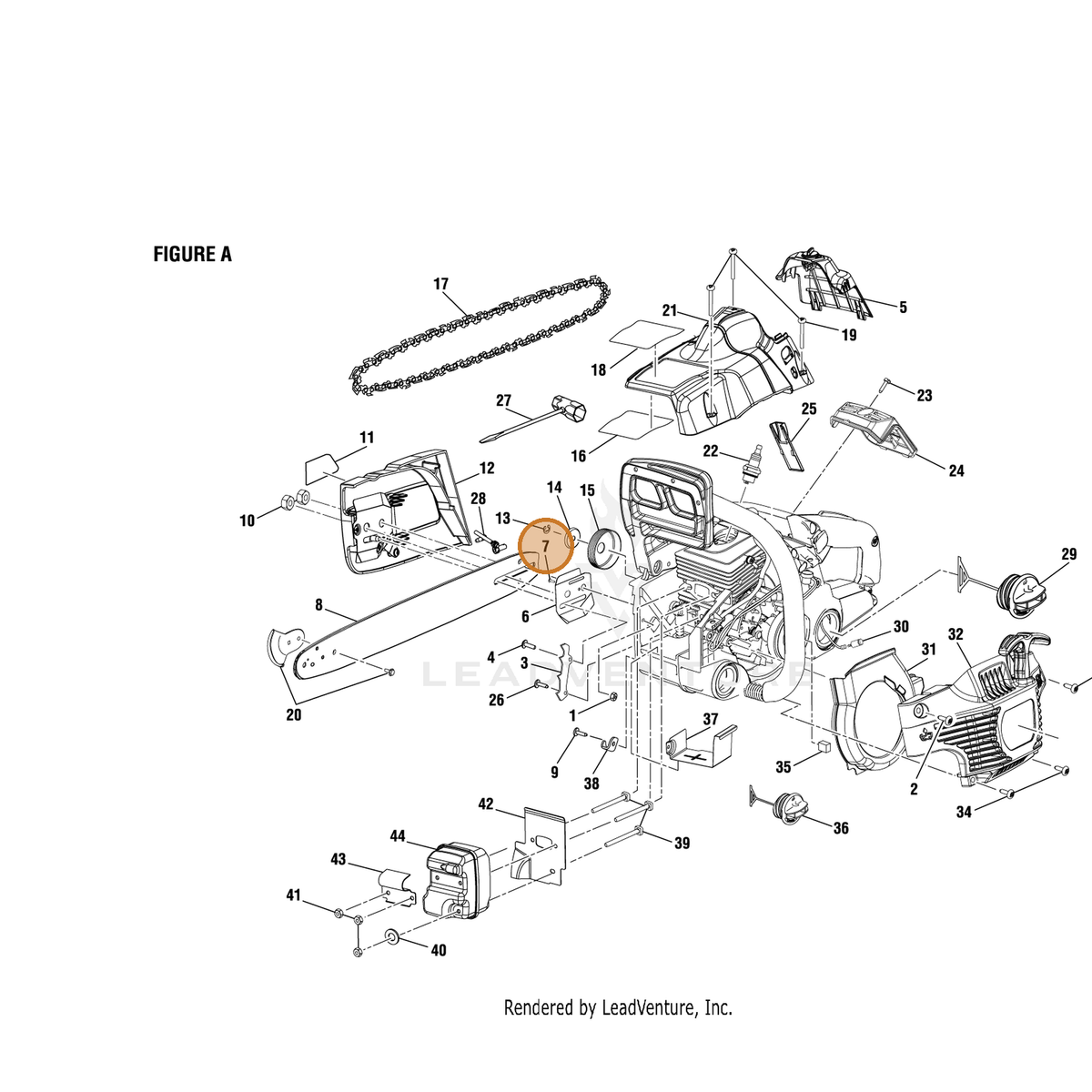 Echo part YH415000410 — IPL diagram snippet (6x zoom, amber highlight)