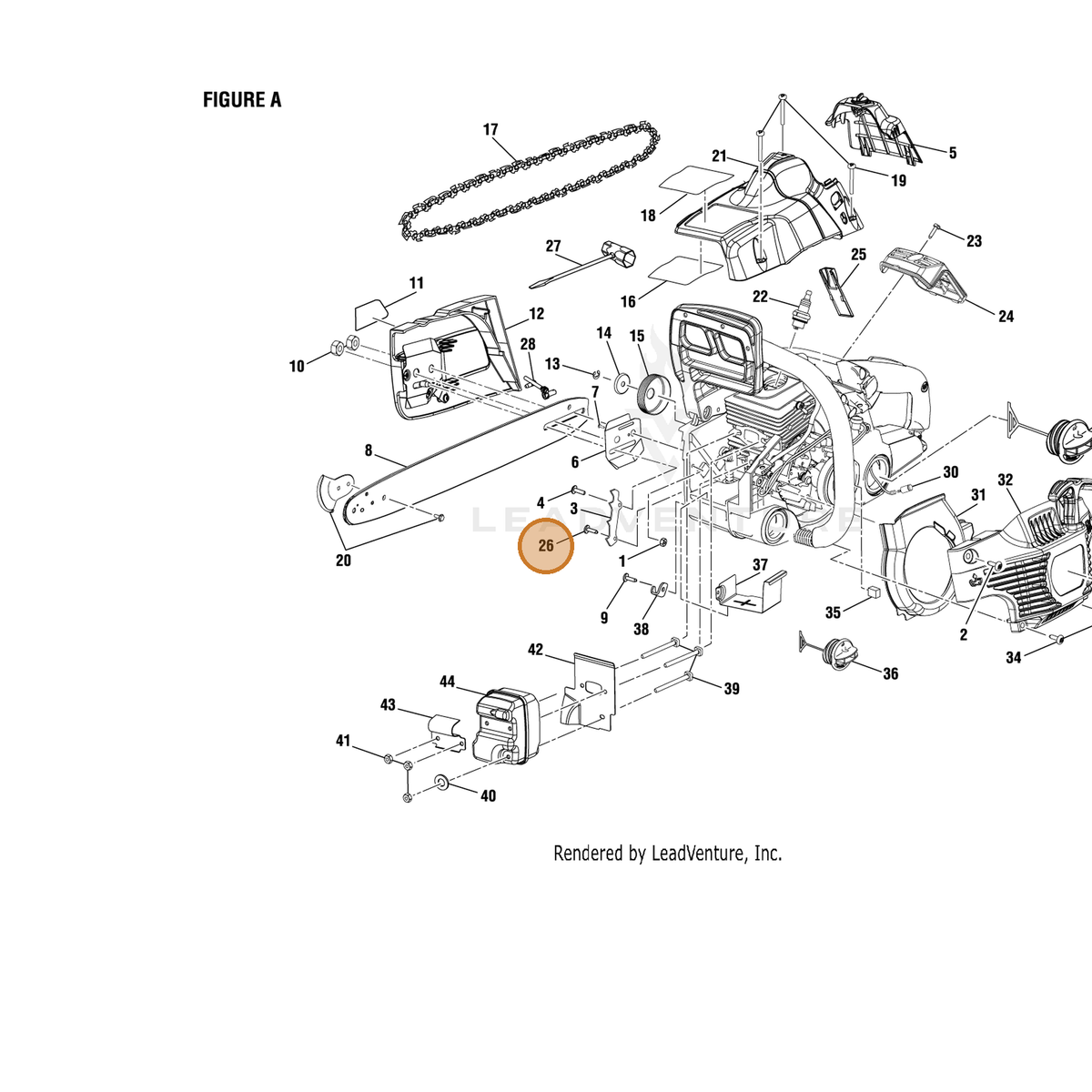 Echo part YH415000420 — IPL diagram snippet (6x zoom, amber highlight)