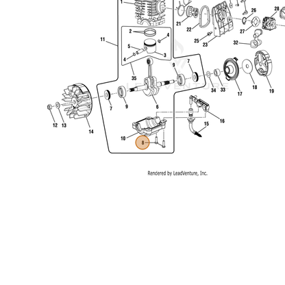 Echo part YH415000460 — IPL diagram snippet (6x zoom, amber highlight)