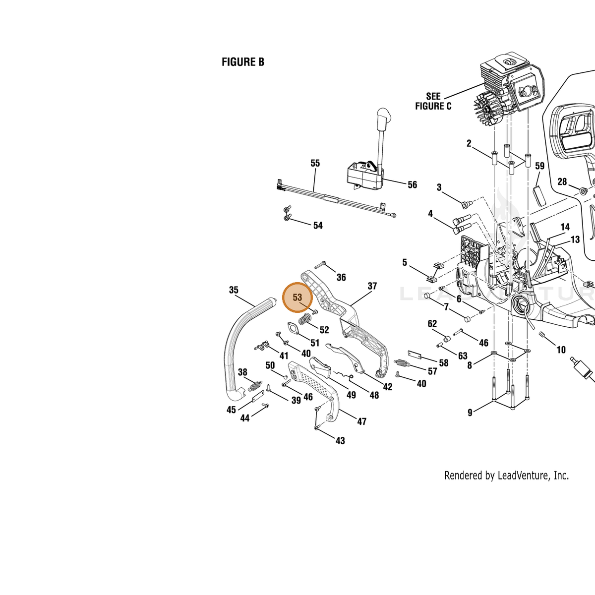 Echo part YH415000480 — IPL diagram snippet (6x zoom, amber highlight)