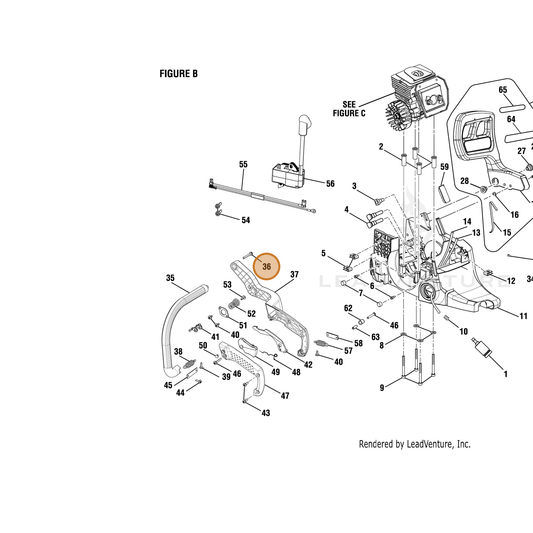Echo part YH415000490 — IPL diagram snippet (6x zoom, amber highlight)