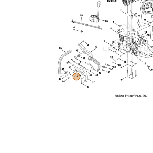 Echo part YH415000500 — IPL diagram snippet (6x zoom, amber highlight)