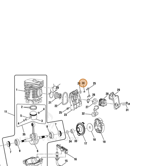 Echo part YH415000520 — IPL diagram snippet (6x zoom, amber highlight)