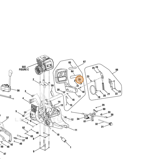 Echo part YH415000530 — IPL diagram snippet (6x zoom, amber highlight)