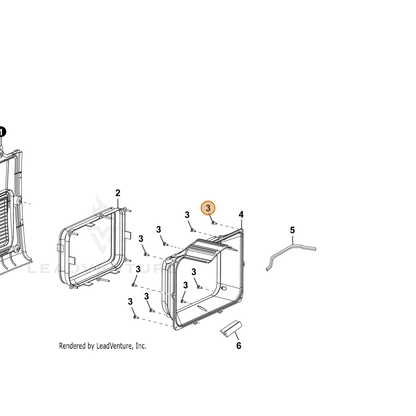 ECHO part YH415000570 — IPL diagram snippet (6x zoom, amber highlight)