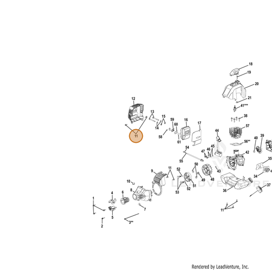 Echo part YH415000650 — IPL diagram snippet (6x zoom, amber highlight)