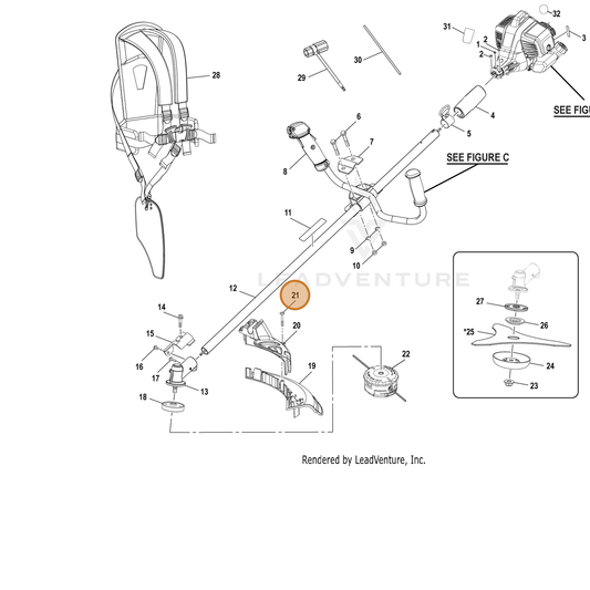 Echo part YH415000680 — IPL diagram snippet (6x zoom, amber highlight)