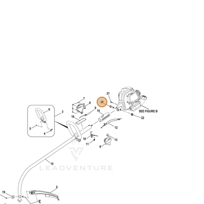 Echo part YH415000690 — IPL diagram snippet (6x zoom, amber highlight)