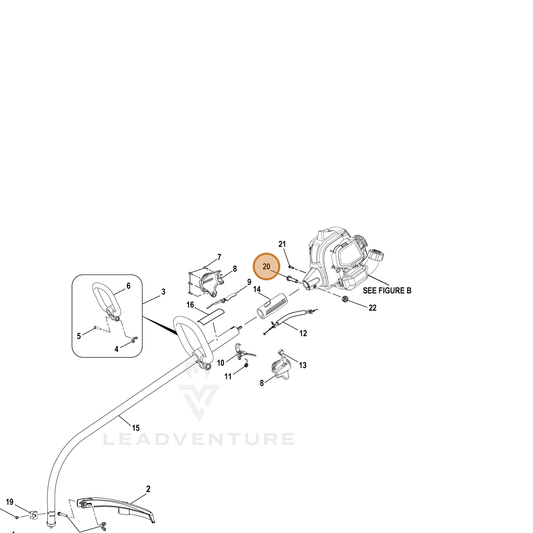 Echo part YH415000690 — IPL diagram snippet (6x zoom, amber highlight)