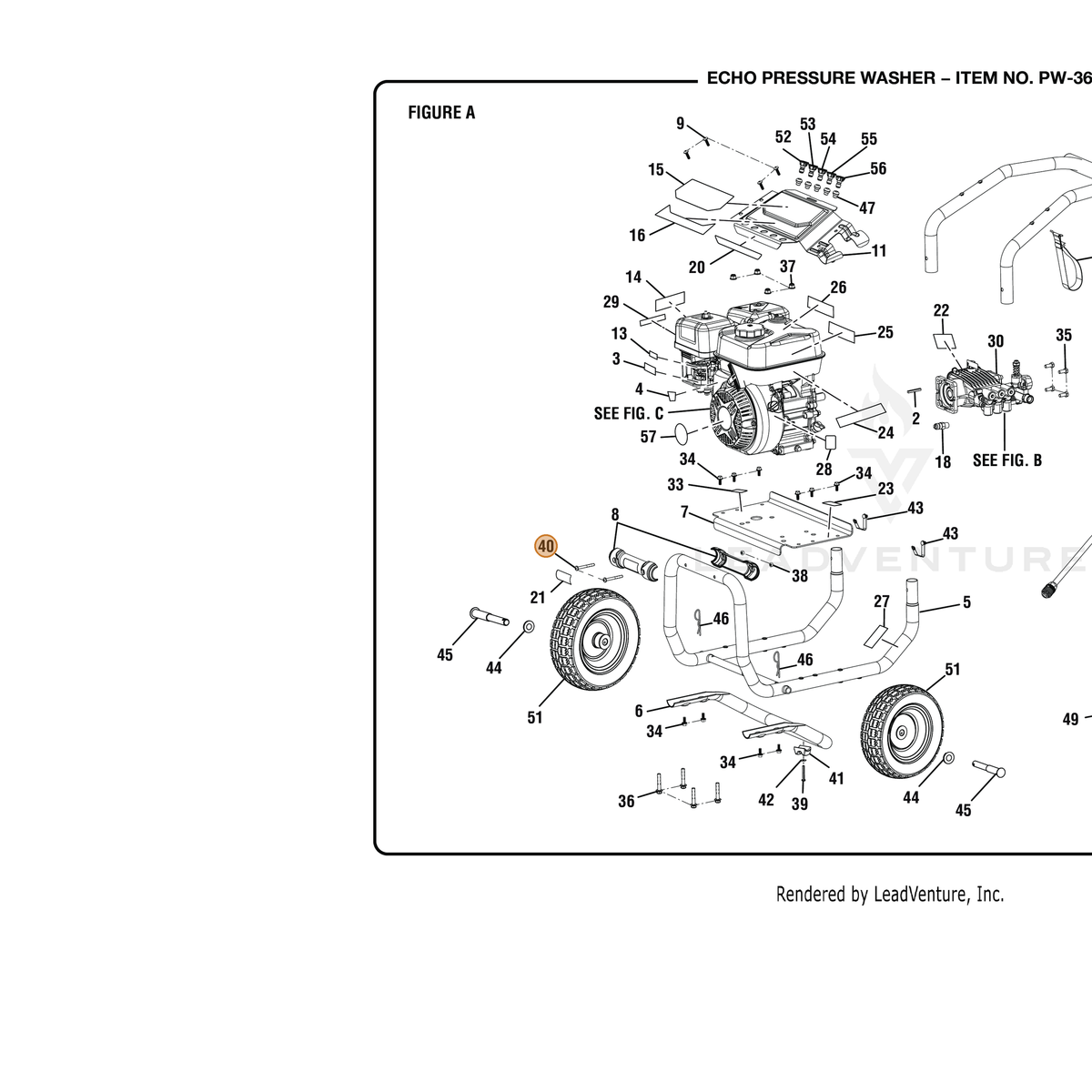 ECHO part YH415000700 — IPL diagram snippet (6x zoom, amber highlight)