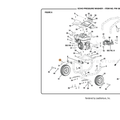 ECHO part YH415000700 — IPL diagram snippet (6x zoom, amber highlight)