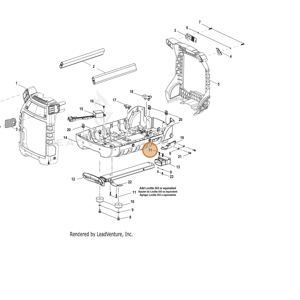 ECHO part YH415000730 — IPL diagram snippet (6x zoom, amber highlight)