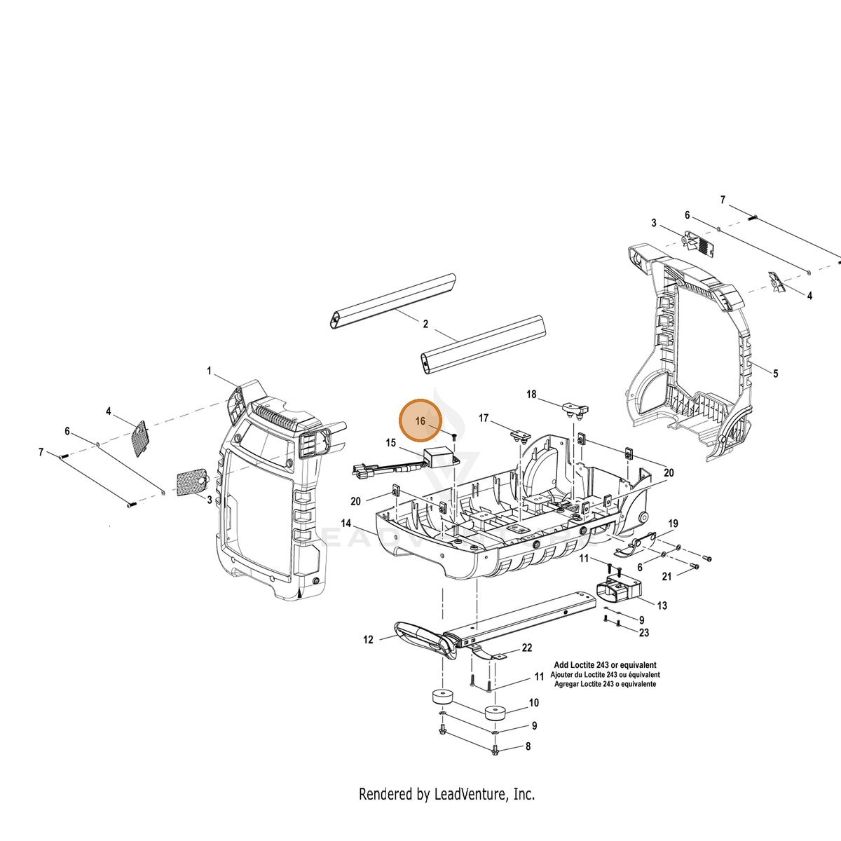 ECHO part YH415000800 — IPL diagram snippet (6x zoom, amber highlight)