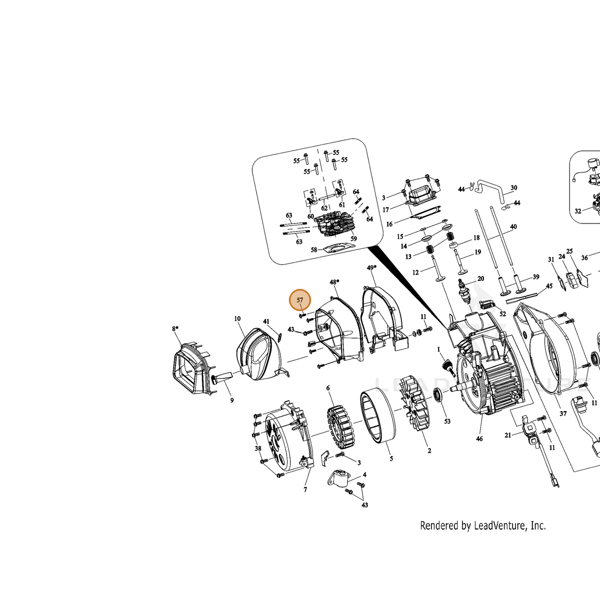 ECHO part YH415000810 — IPL diagram snippet (6x zoom, amber highlight)
