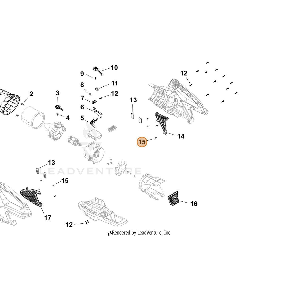 ECHO part YH415000840 — IPL diagram snippet (6x zoom, amber highlight)