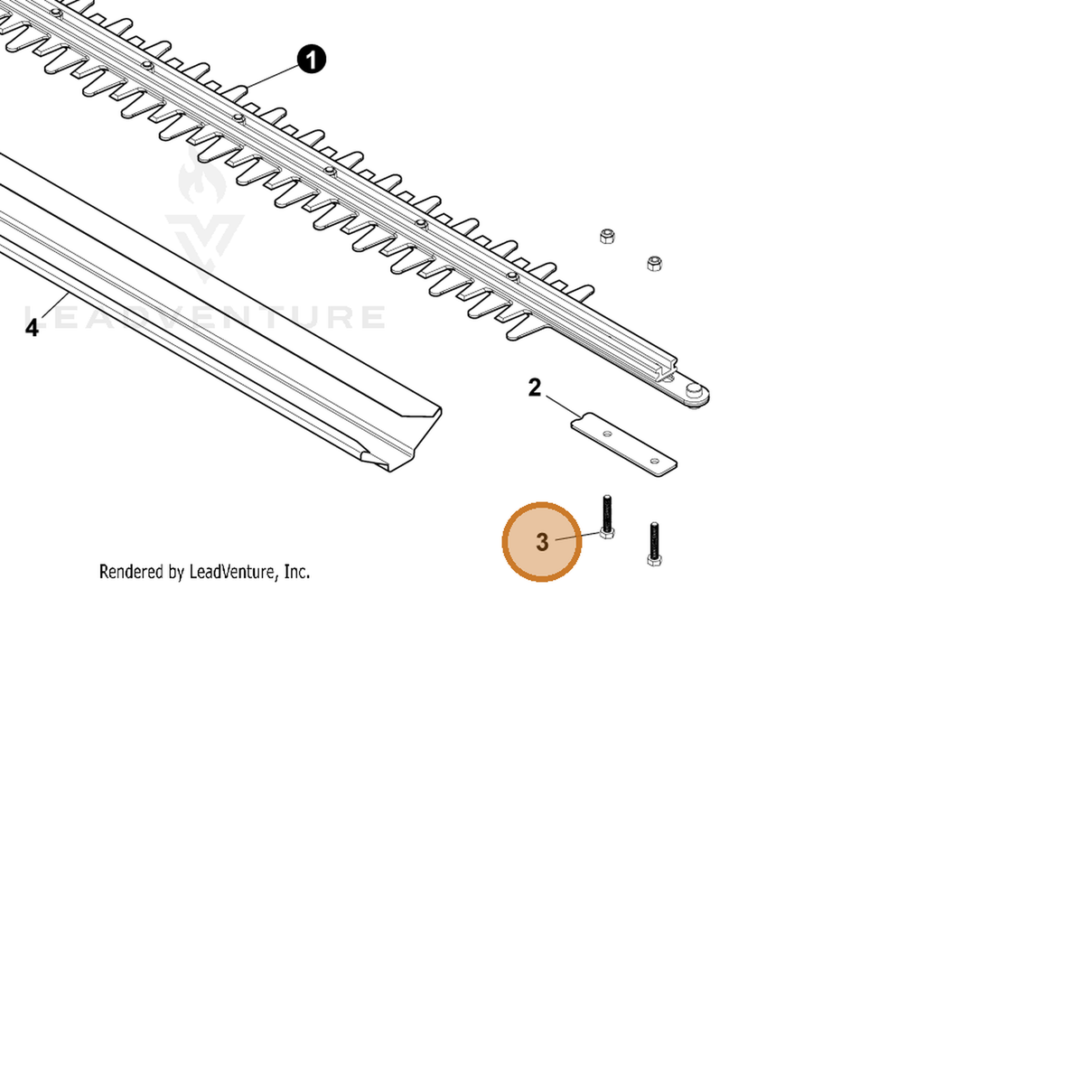 ECHO part YH415000850 — IPL diagram snippet (6x zoom, amber highlight)
