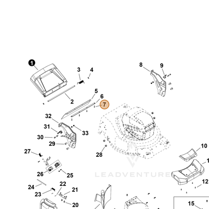 ECHO part YH415000890 — IPL diagram snippet (6x zoom, amber highlight)