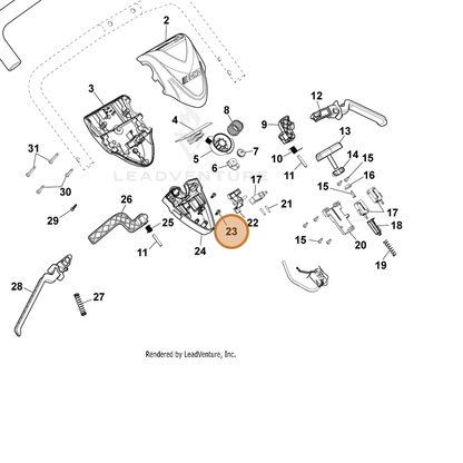ECHO part YH415000920 — IPL diagram snippet (6x zoom, amber highlight)