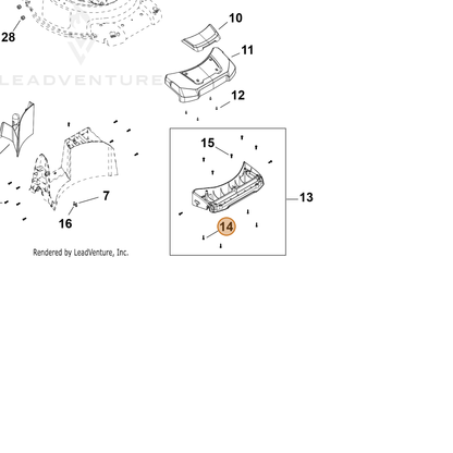 ECHO part YH415000950 — IPL diagram snippet (6x zoom, amber highlight)