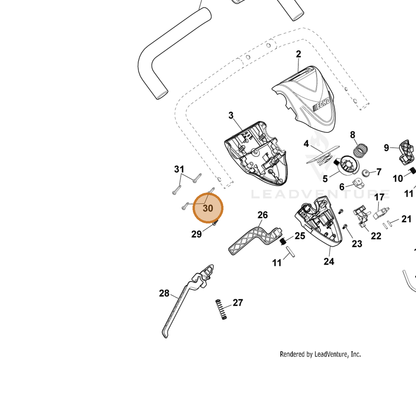 ECHO part YH415001010 — IPL diagram snippet (6x zoom, amber highlight)