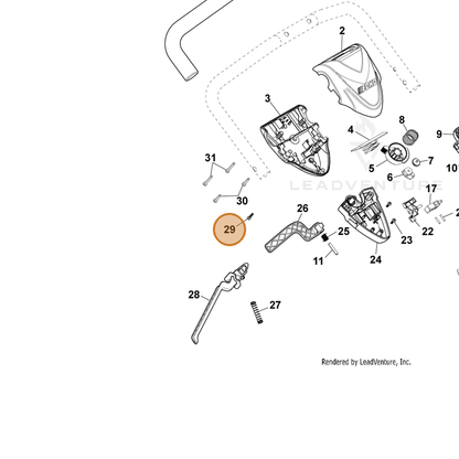 ECHO part YH415001020 — IPL diagram snippet (6x zoom, amber highlight)