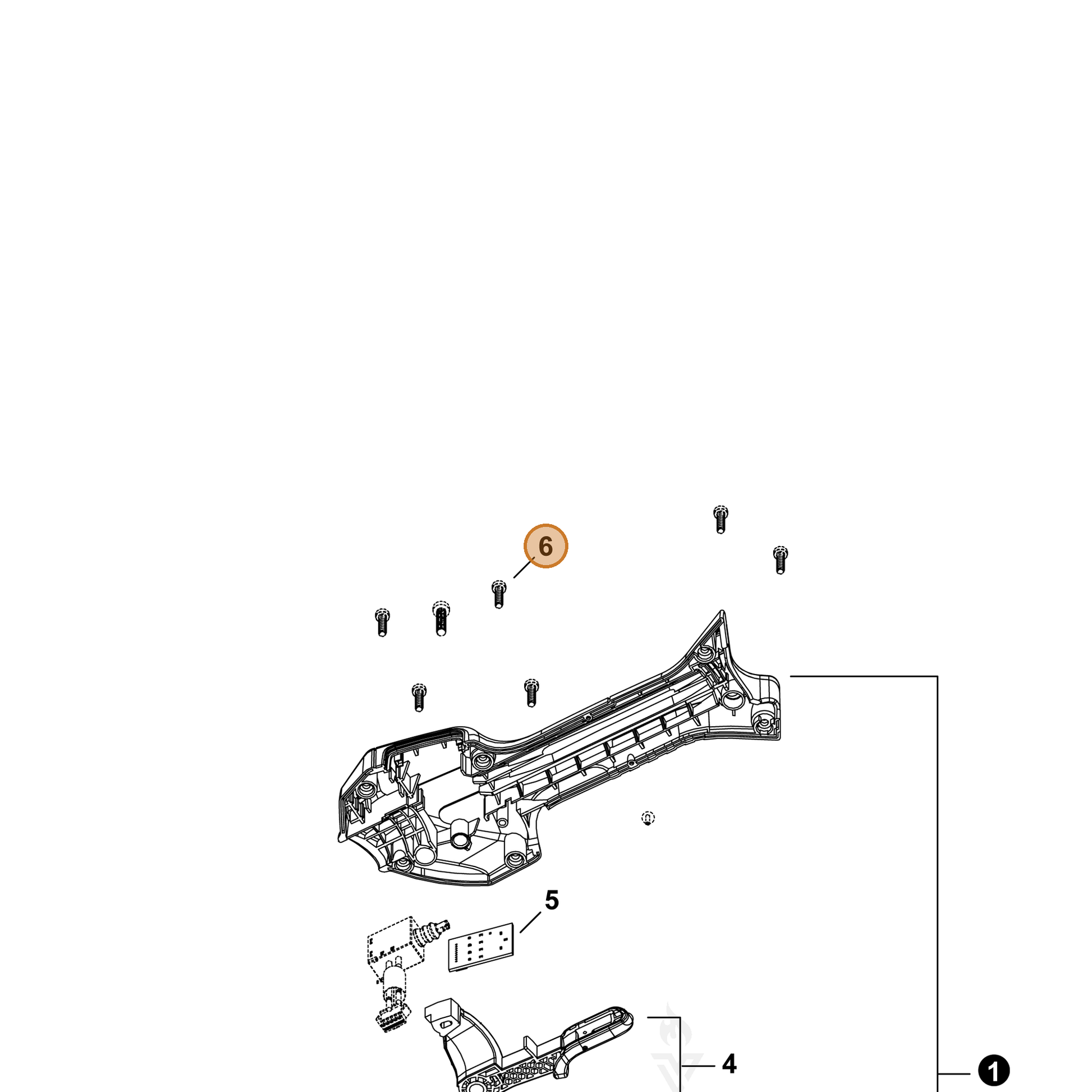 ECHO part YH415001030 — IPL diagram snippet (6x zoom, amber highlight)