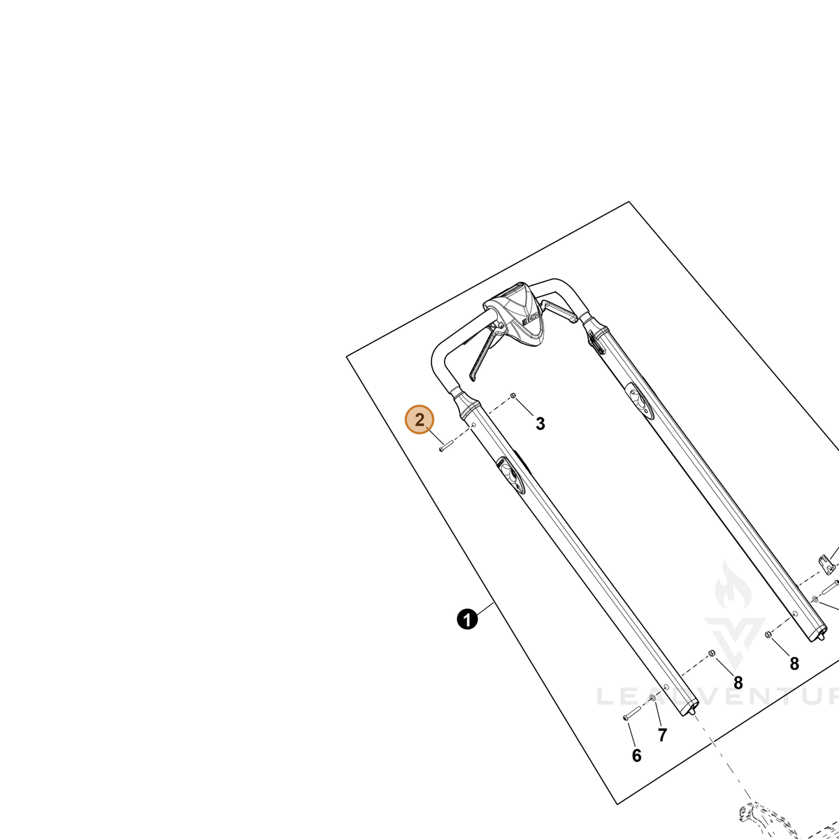 ECHO part YH415001070 — IPL diagram snippet (6x zoom, amber highlight)