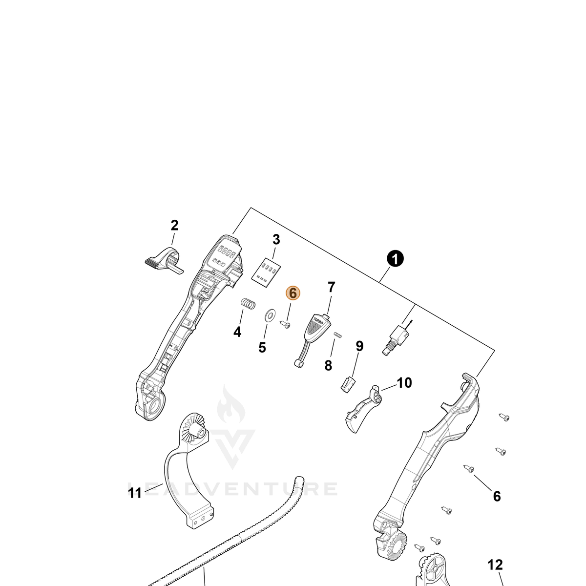 ECHO part YH415001130 — IPL diagram snippet (6x zoom, amber highlight)