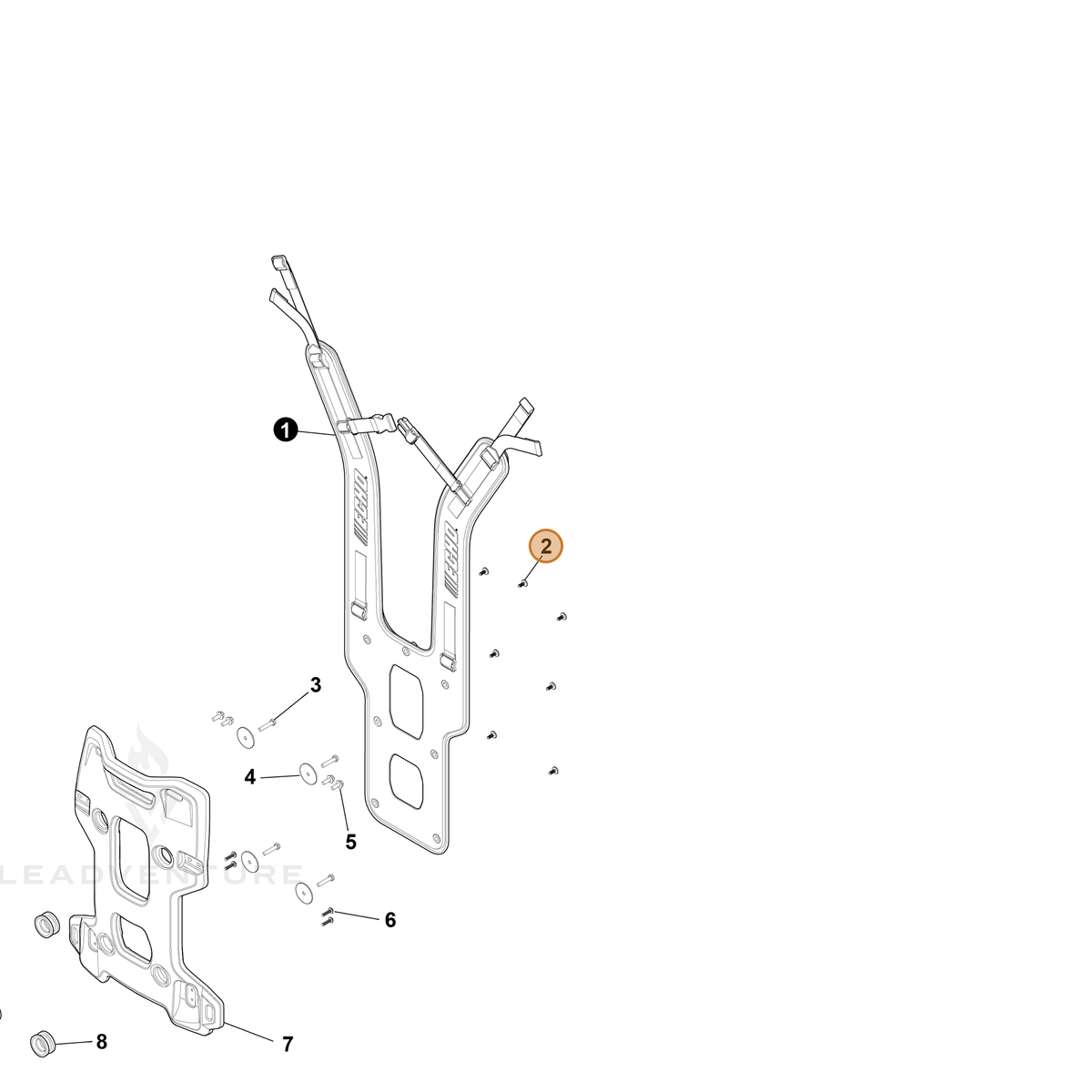 ECHO part YH415001160 — IPL diagram snippet (6x zoom, amber highlight)