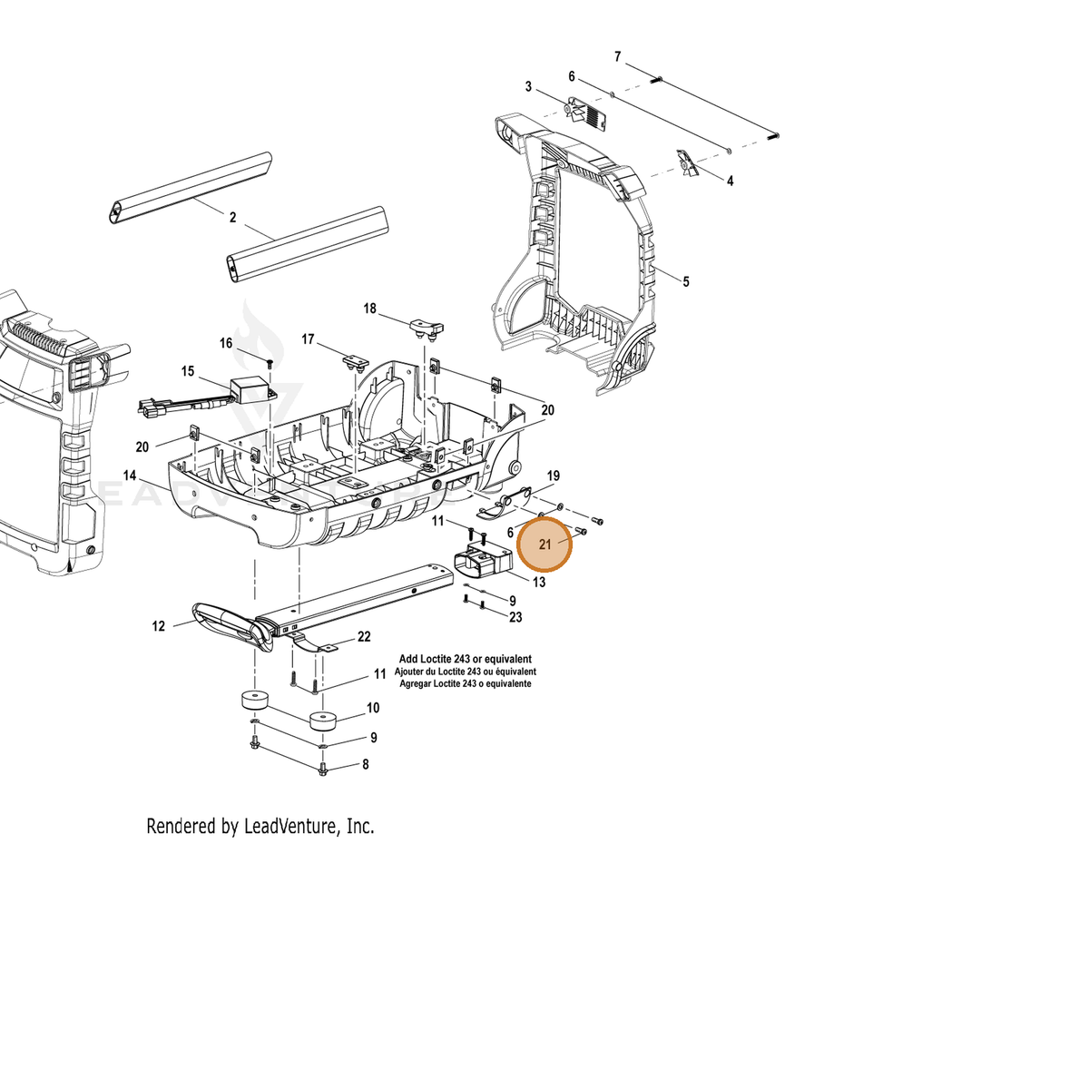 ECHO part YH417000000 — IPL diagram snippet (6x zoom, amber highlight)