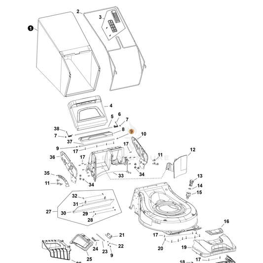 Echo part YH417000020 — IPL diagram snippet (6x zoom, amber highlight)
