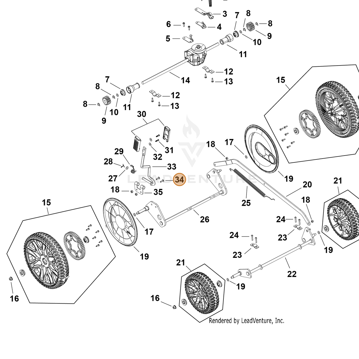 Echo part YH417000030 — IPL diagram snippet (6x zoom, amber highlight)